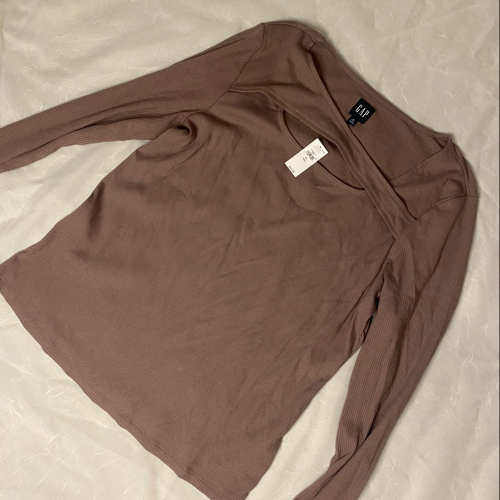 GAP CUT OUT LONG SLEEVE BROWN